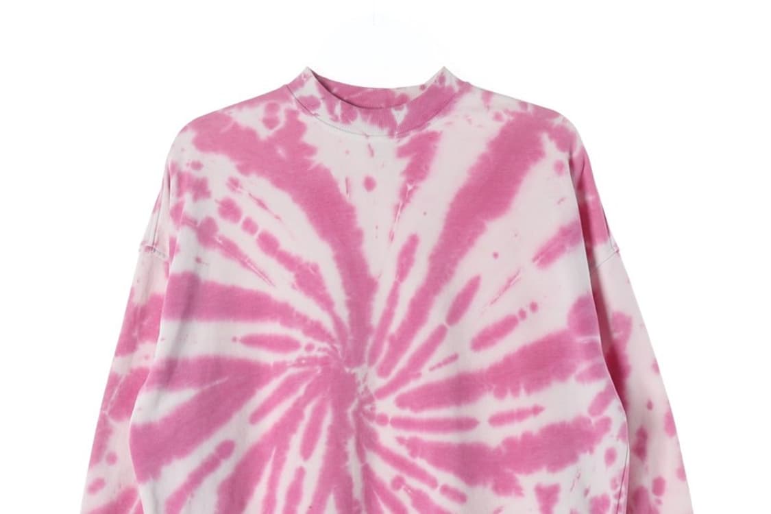 에이치엔엠 핑크 스파이럴 타이다이 오버핏 맨투맨 XS 상품이미지3