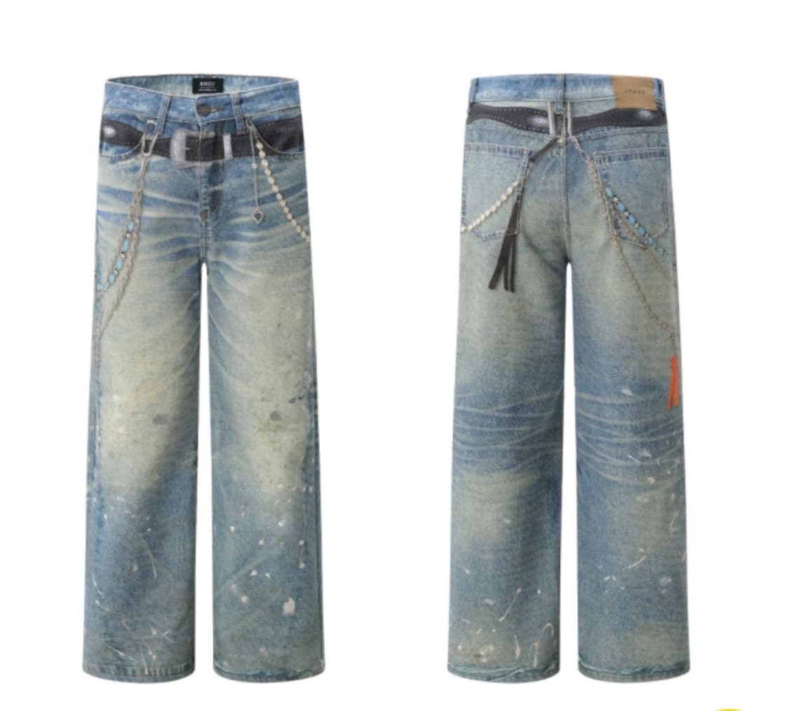 빈티지 워싱 페인팅 데님  상품이미지2