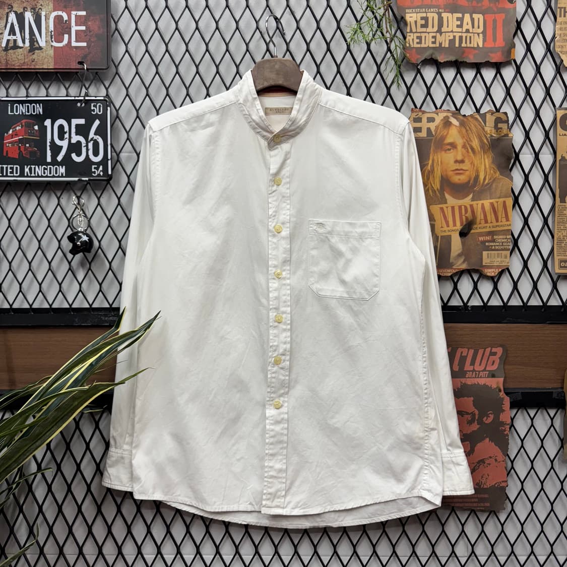 버버리 브릿 긴팔 셔츠 코튼 버튼업 원포켓 디테일 화이트 상품이미지1