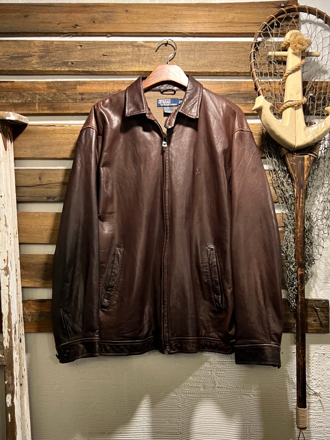 [M]폴로 랄프로렌 맥스웰 브라운 램스킨 레더 자켓 상품이미지1