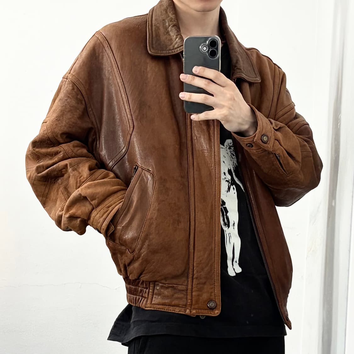 GianniBalentino 양가죽 봄버 자켓 상품이미지2