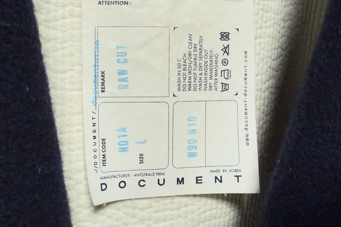 (~2.22)도큐먼트 도큐멘테이션 울 멜튼 코트: 네이비 / L 상품이미지6