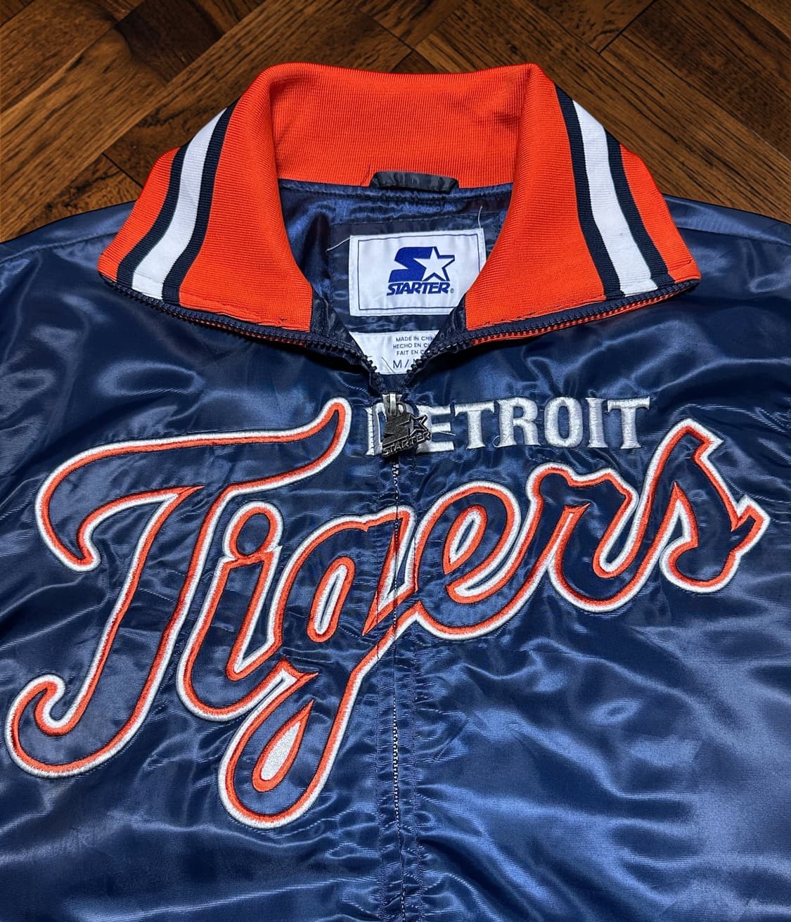 90s STARTER 디트로이트 타이거즈 새틴 풀집업 자켓 상품이미지2