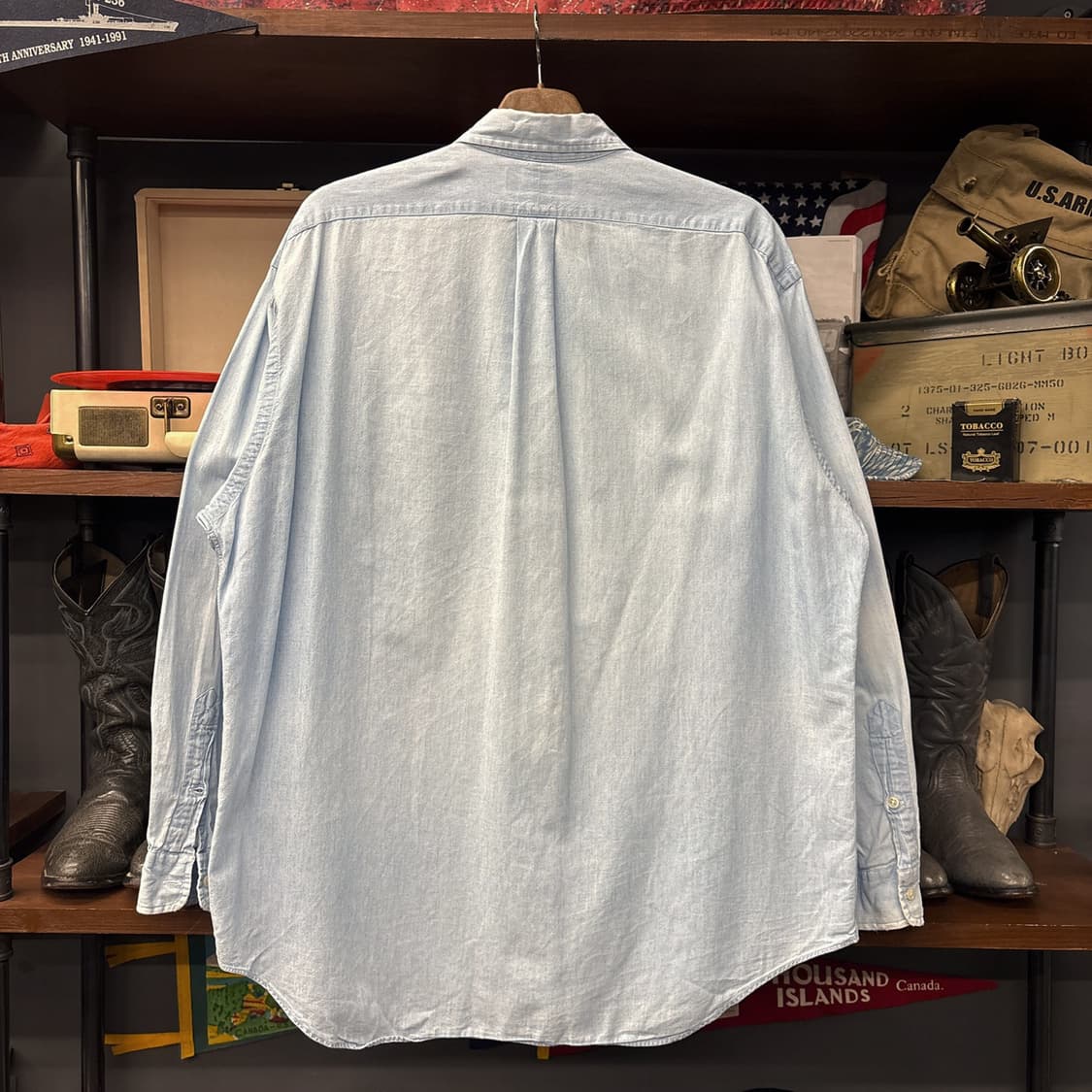 90s 폴로 랄프로렌 빅셔츠 라인 워크포켓 샴브레이셔츠 N1012 상품이미지2