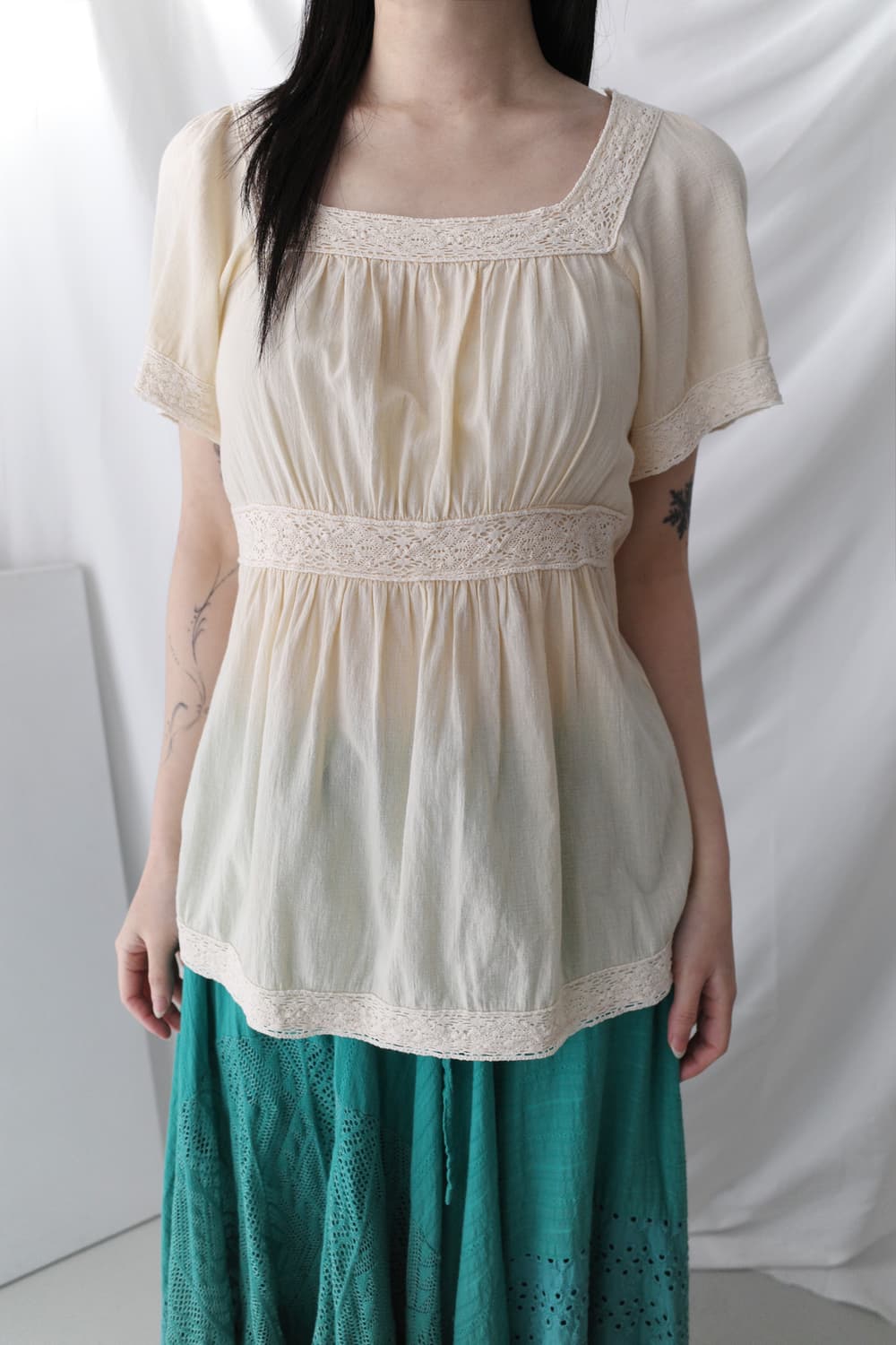 lace half blouse 상품이미지5