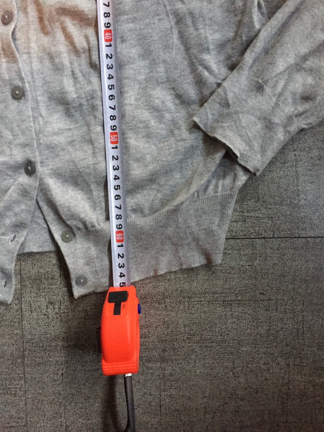 일본빈티지 올드스쿨아메카지 라운드넥 니트가디건 그레이 상품이미지3