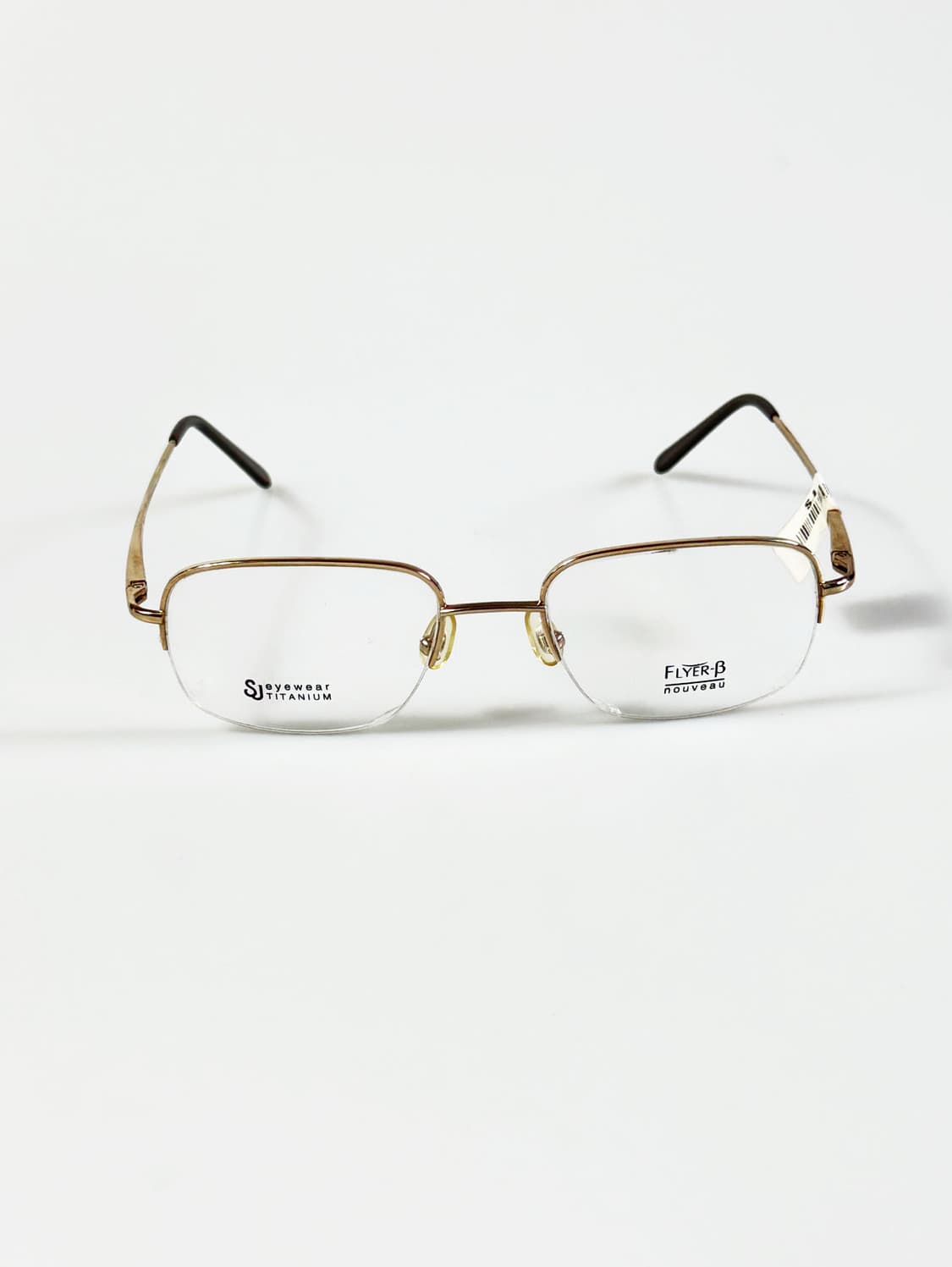 서전 SJ Flyer-B 골드 티타늄 반무테 스퀘어 빈티지 안경 상품이미지2