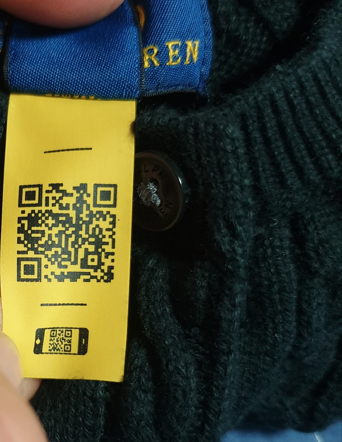 폴로랄프로렌 키즈&딱붙핏 미니케이블 코튼니트 가디건 블랙 (XS) 상품이미지5