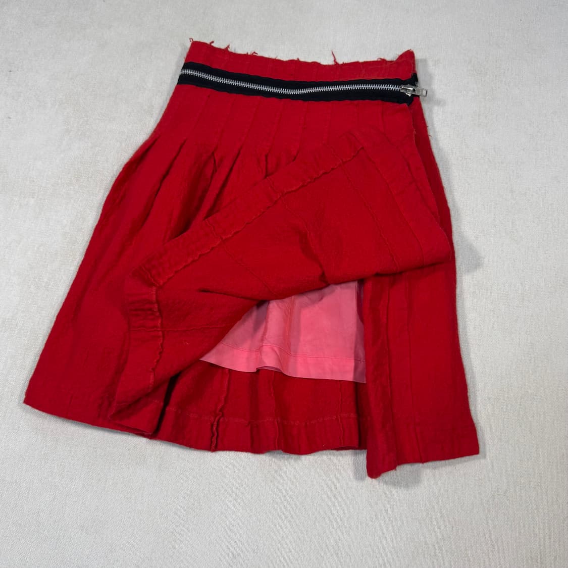 Zipper Wool Long Red Skirt  상품이미지2