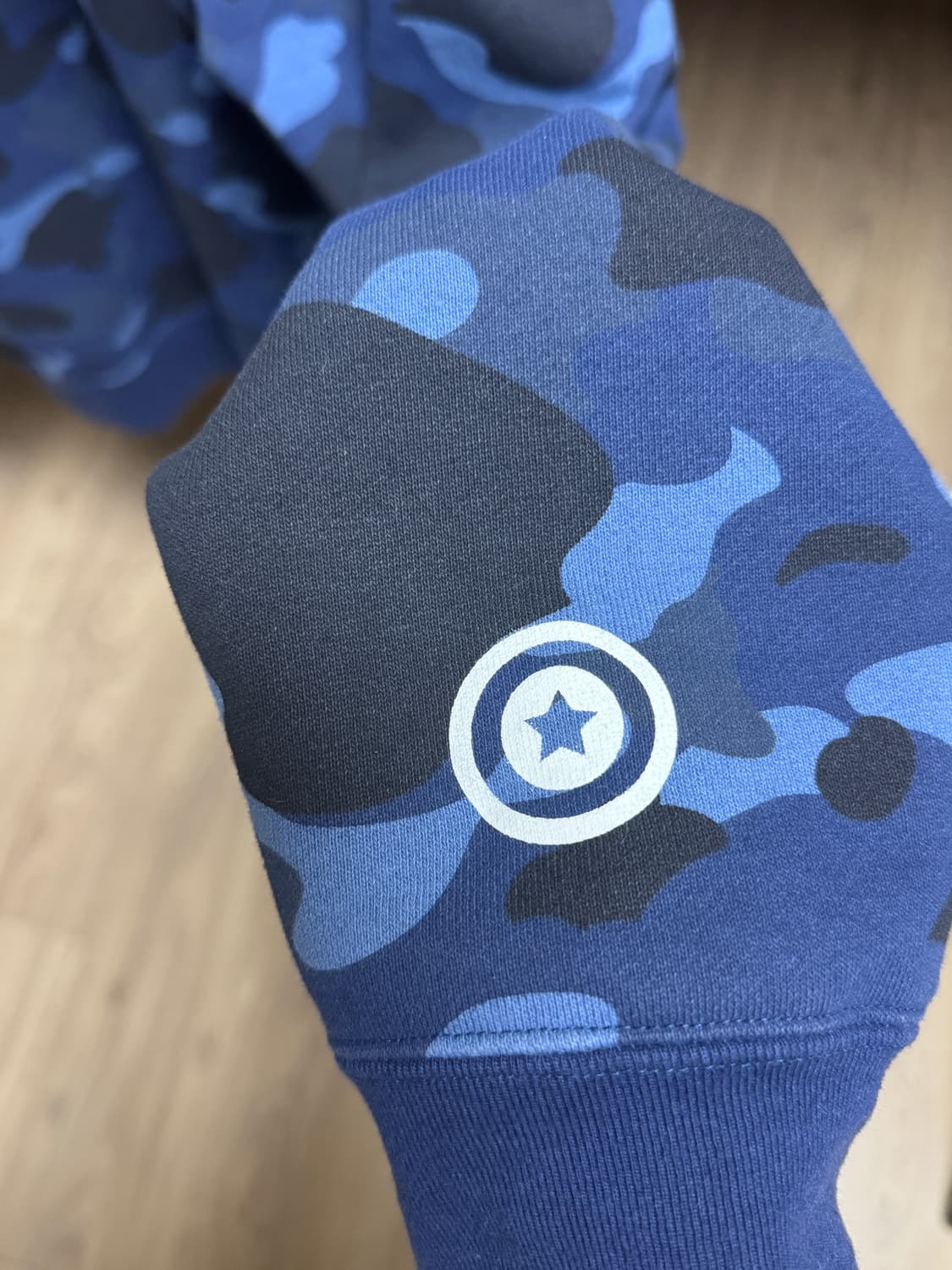 베이프 컬러 카모 샤크 풀 집업 후드 네이비 상품이미지1