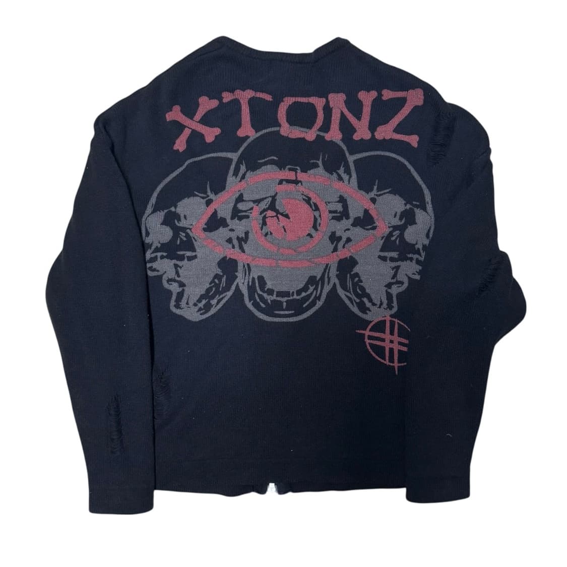 엑스톤즈 데미지 니트 집업 상품이미지2