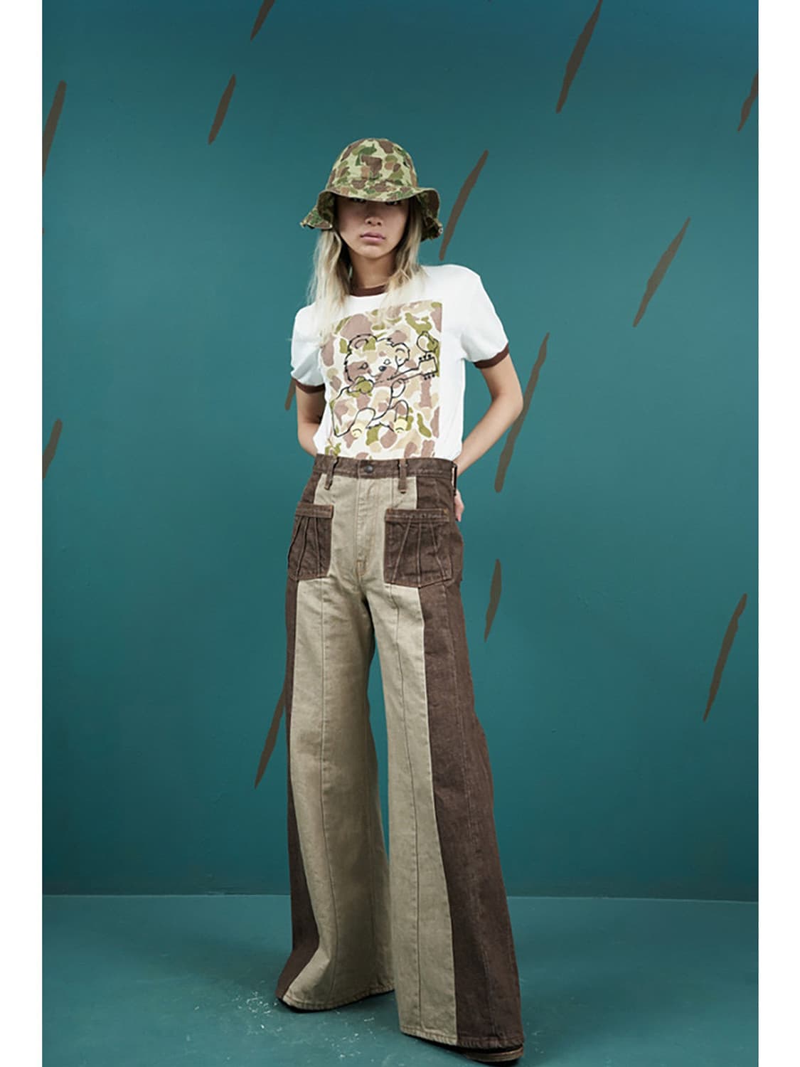 캐피탈 컨트리 집시 투톤 플레어 데님 상품이미지1