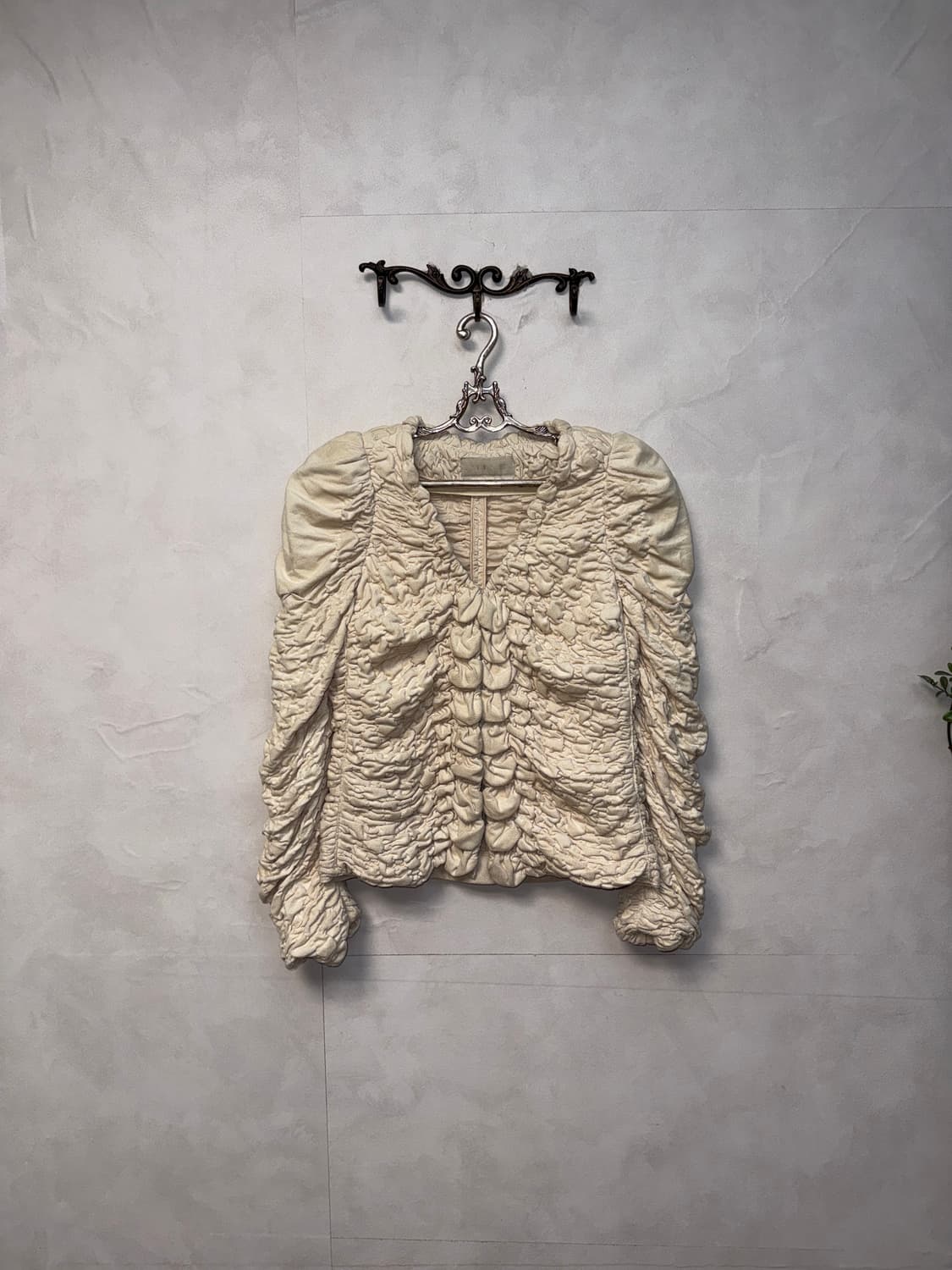MINE ivory suede draped shirring jacket  상품이미지4