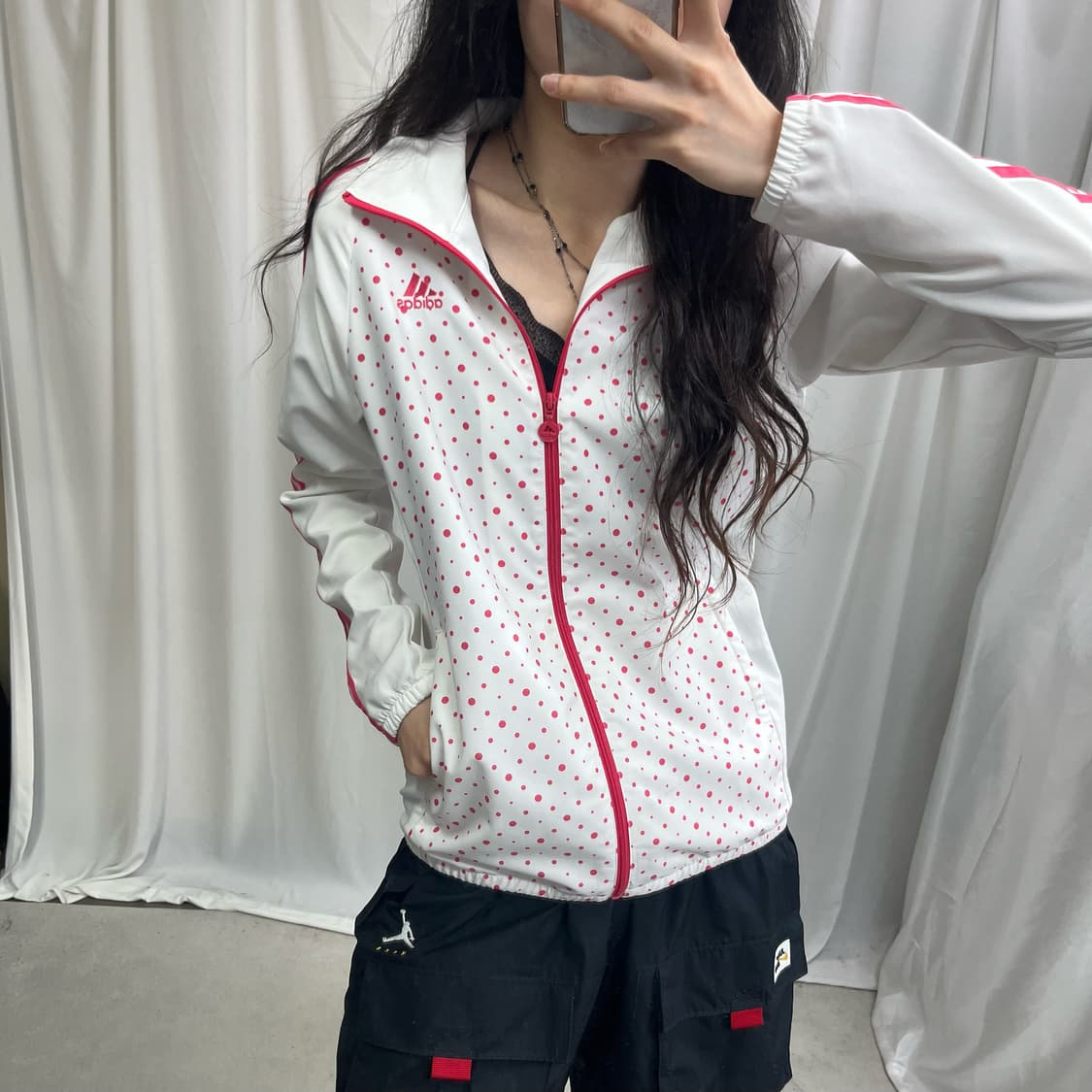 Adidas pink dot pattern jersey 상품이미지3