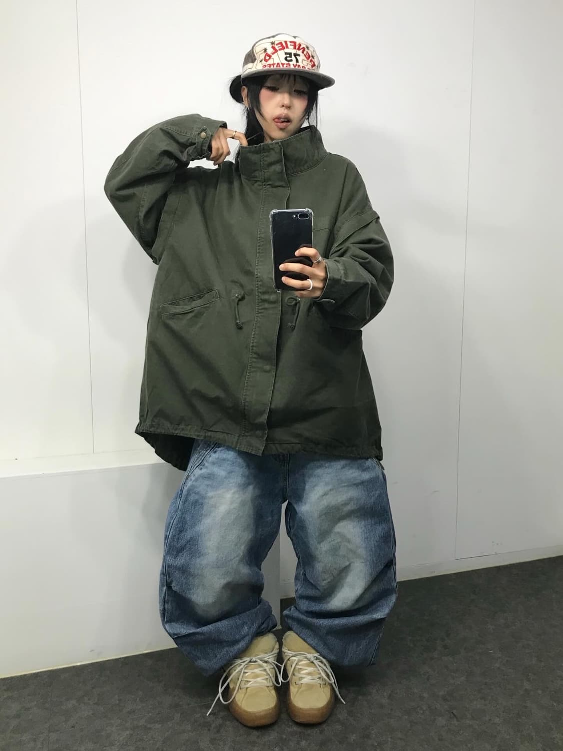 Military High Neck Khaki Jacket 상품이미지6