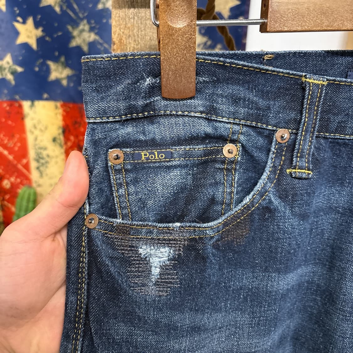 폴로 랄프로렌 빈티지 워시드 리페어드 데님팬츠 N941   상품이미지6