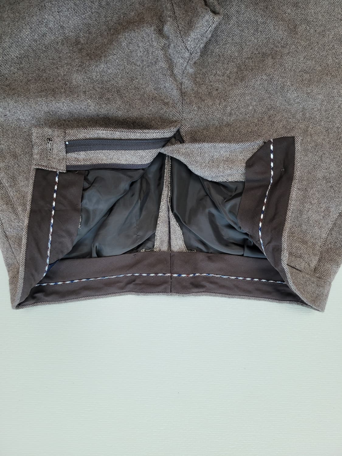 언더우드 UNDERWOOD 남자 헤링본 모직 바지 32 브라운 상품이미지5