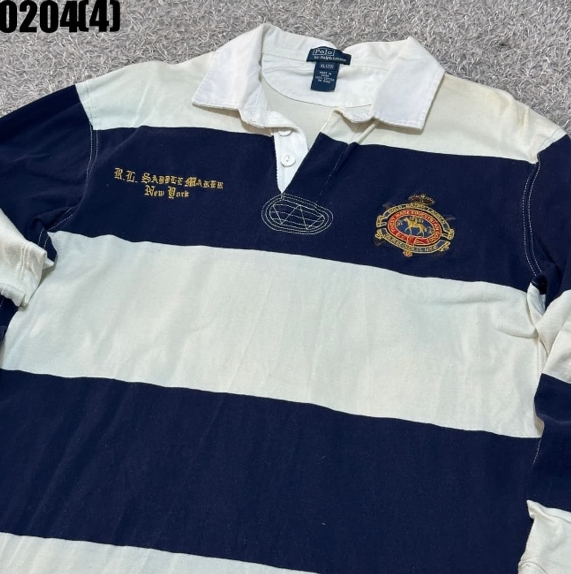 [XL] 폴로 랄프로렌 럭비 스트라이프 긴팔 카라 티셔츠 0204(4) 상품이미지2