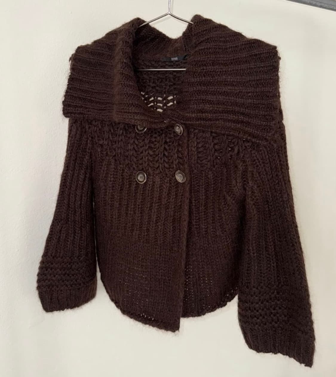 7부 소매 빈티지 브라운 니트 가디건 상품이미지2