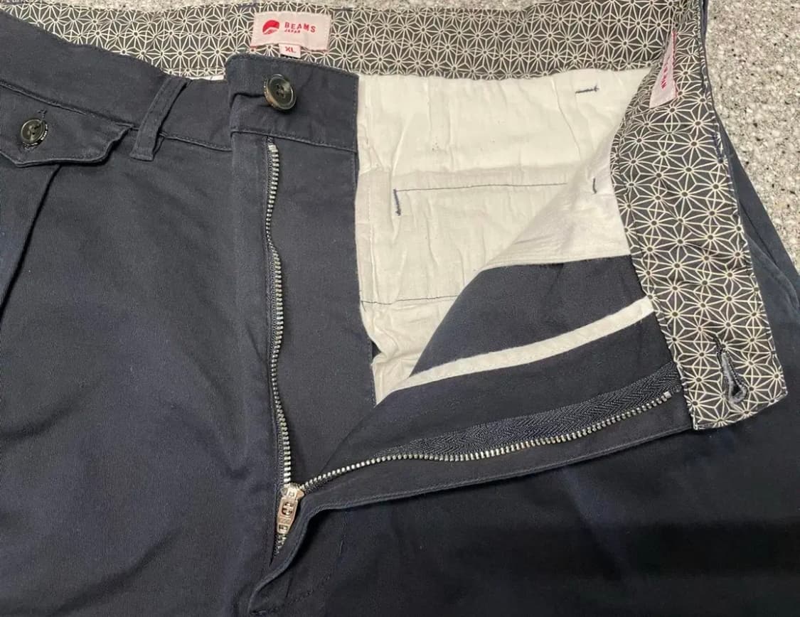 빔즈재팬 치노팬츠 2턱 네이비 사이즈 XL 상품이미지2