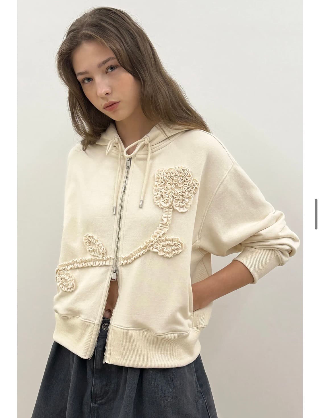 시눈 후드집업 아이보리  상품이미지2