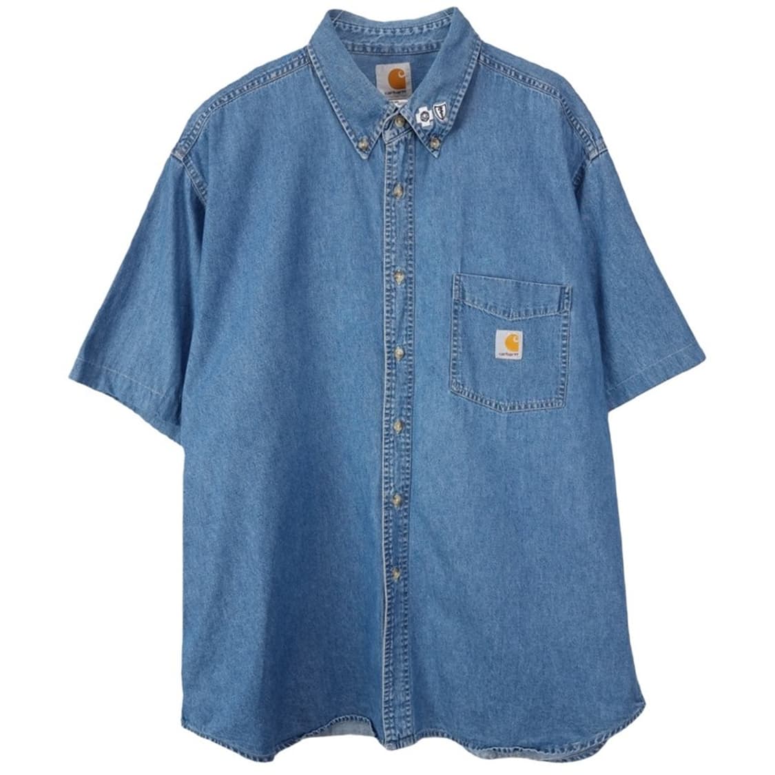 [칼하트] 로고 패치 데님 반팔 셔츠 M20136 상품이미지2
