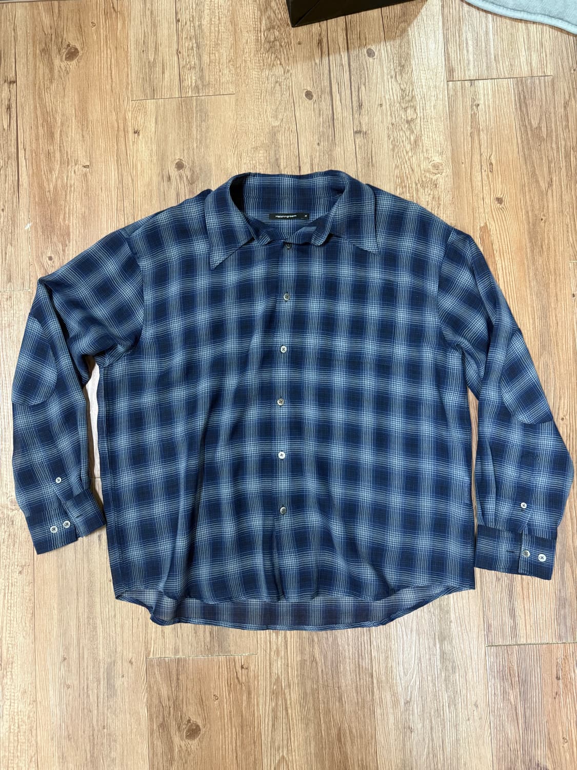 archive shirt v2 wool check blue m 상품이미지1