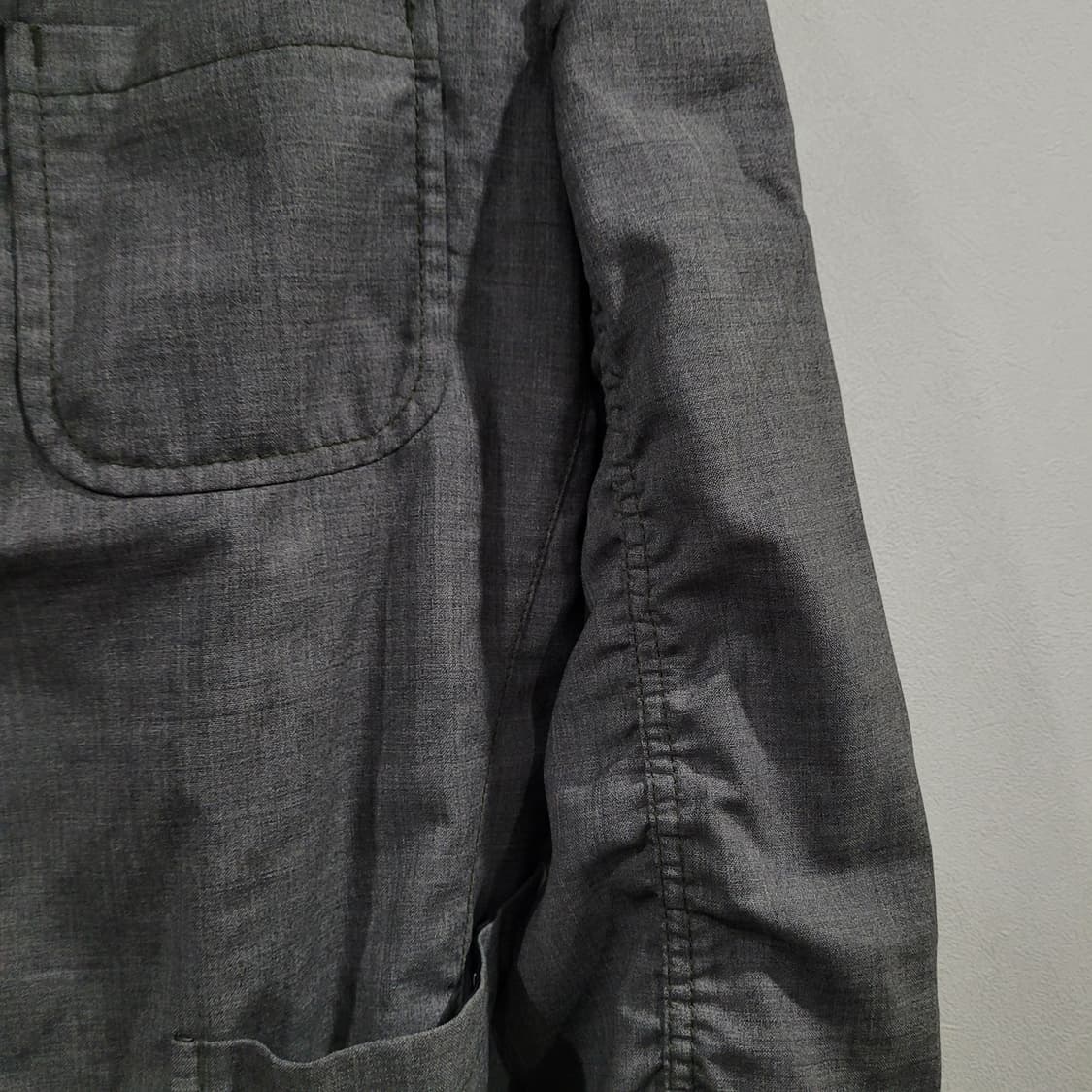 꼼데가르송 옴므 퍼커링 그레이 울 블레이저 L 상품이미지2