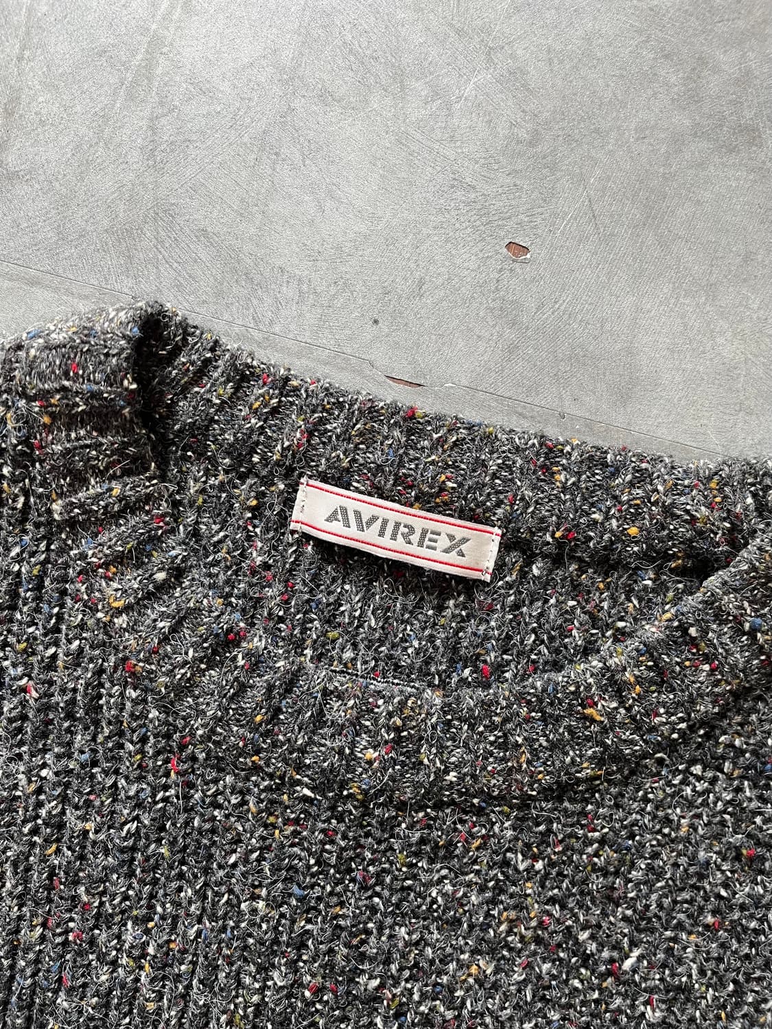 Avirex 아비렉스 자수로고 차콜 보카시 울 니트 상품이미지3
