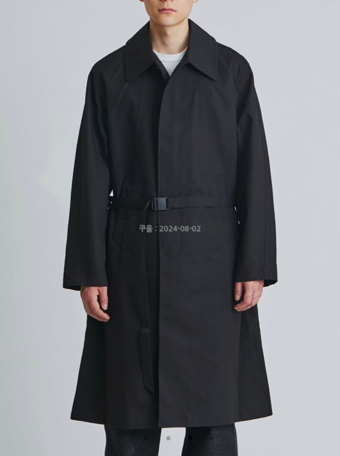 언어펙티드 벨티드 싱글 코트 블랙 상품이미지1