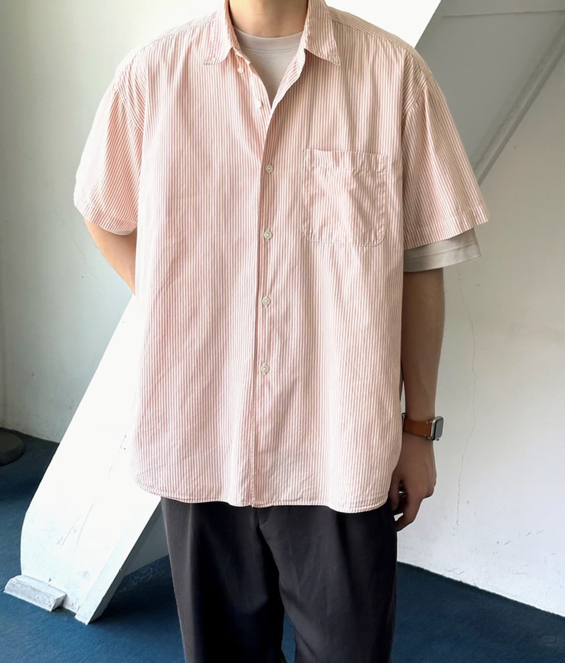 Light cotton H/S stripe shirt 상품이미지10