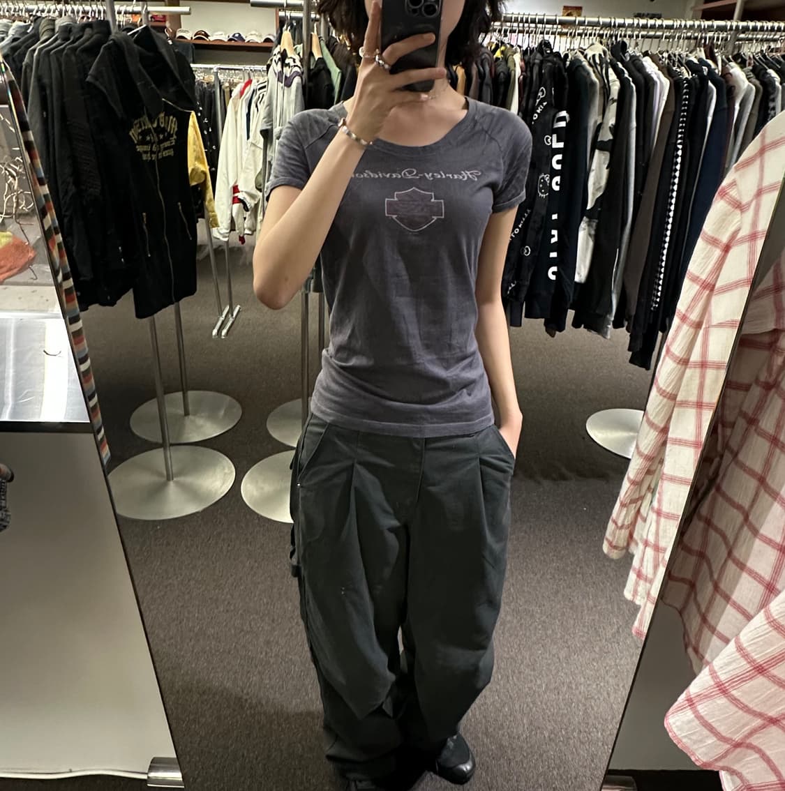 OS)할리데이비슨 빈티지 여성 슬림 반팔 상품이미지2