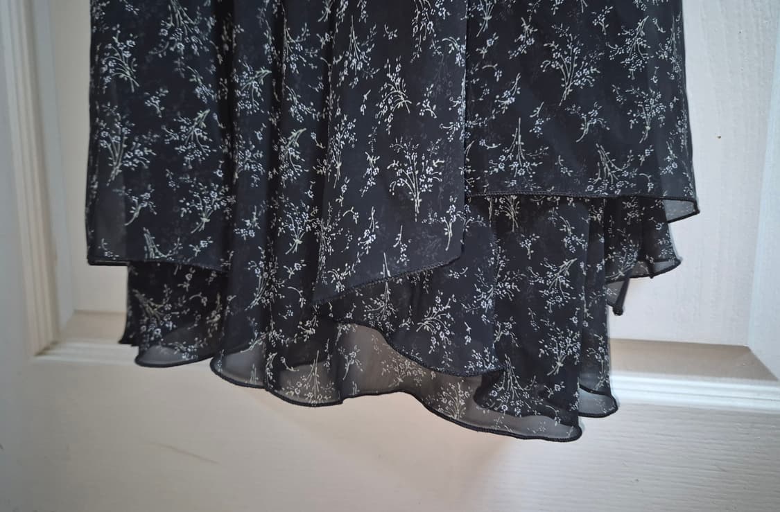 검정 잔꽃 롱 원피스 판매 상품이미지4