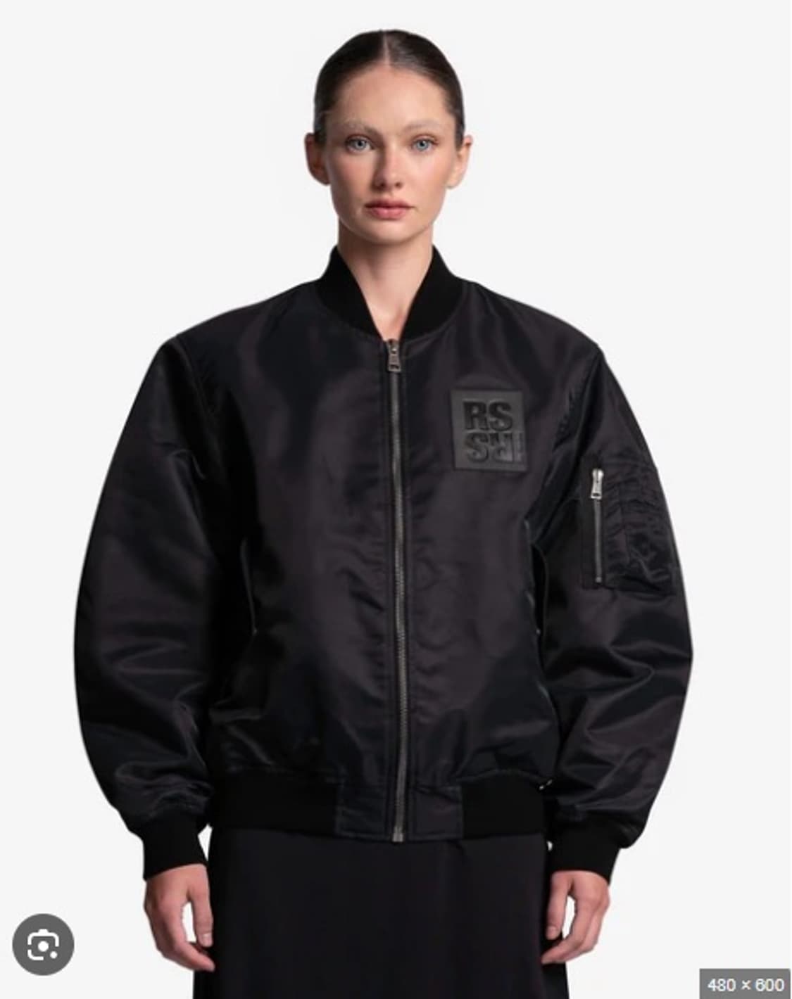 Raf simons 로고 패치 숏 봄버 자켓 블랙 상품이미지1