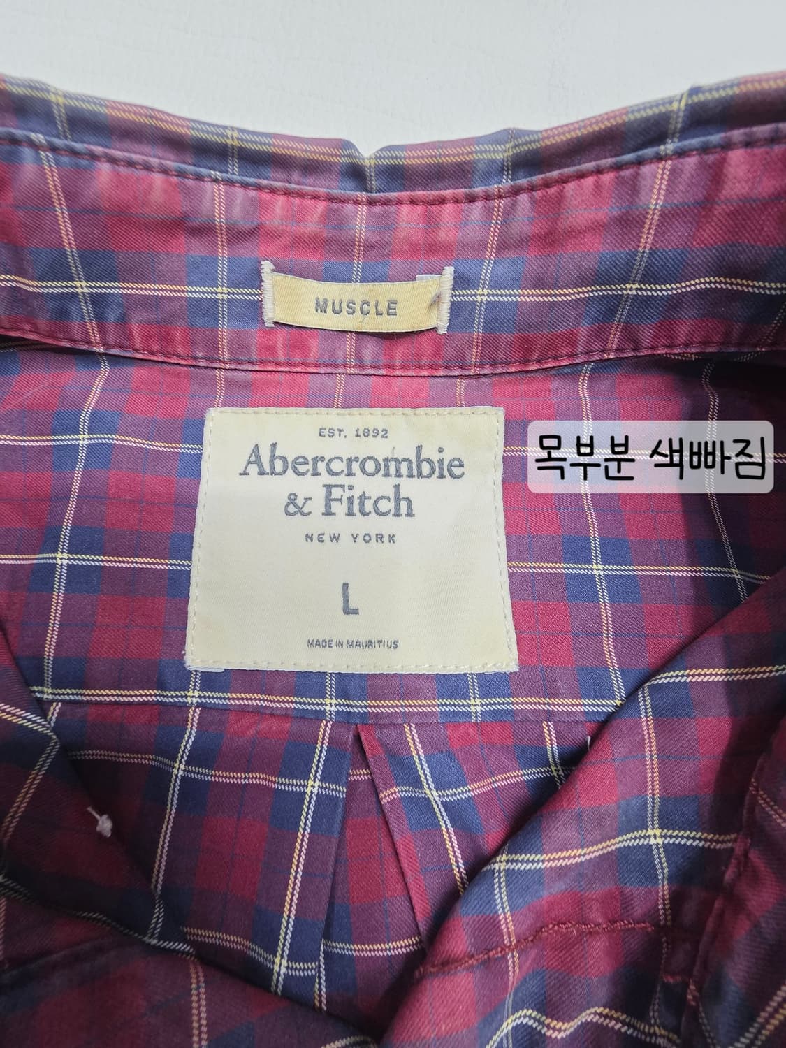 [프립]L/아베크롬비 체크셔츠 버건디 상품이미지7
