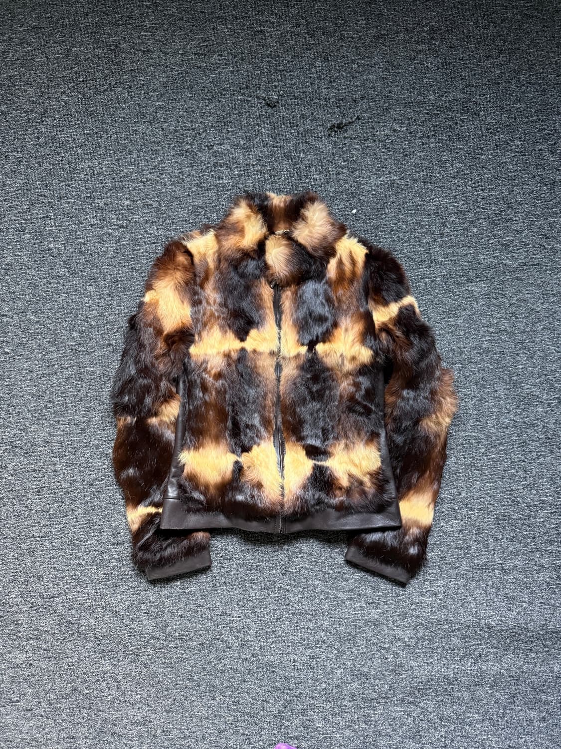 빈티지 컬러 믹스 퍼 자켓 상품이미지5