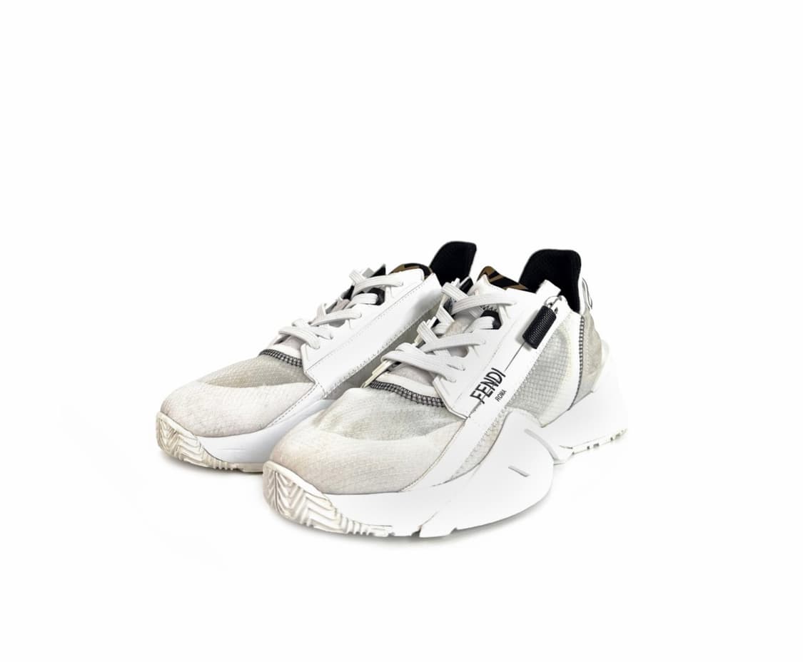 [7] Fendi 펜디 남성 플로우 나일론 로우탑 스니커즈 화이트 상품이미지1