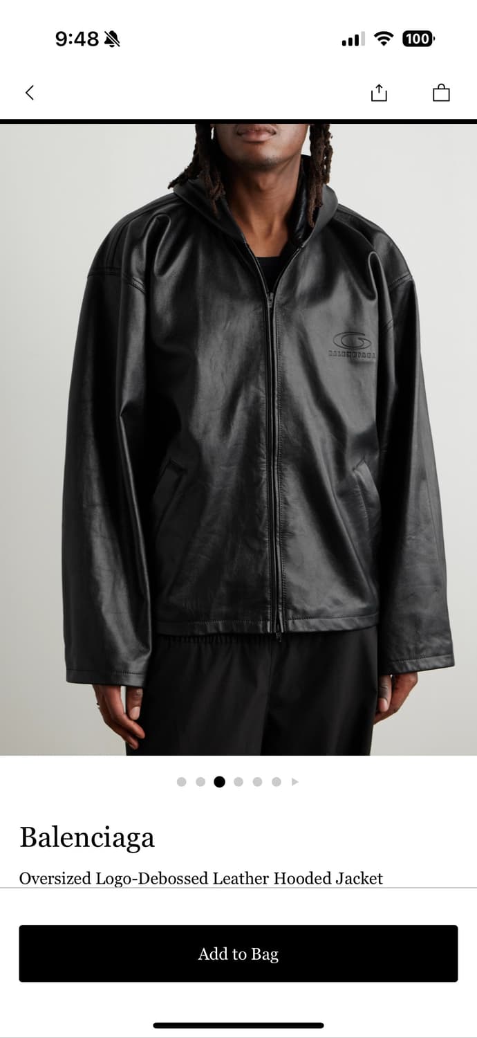 (1) 발렌시아가 오버사이즈 레더 후드 자켓 상품이미지6