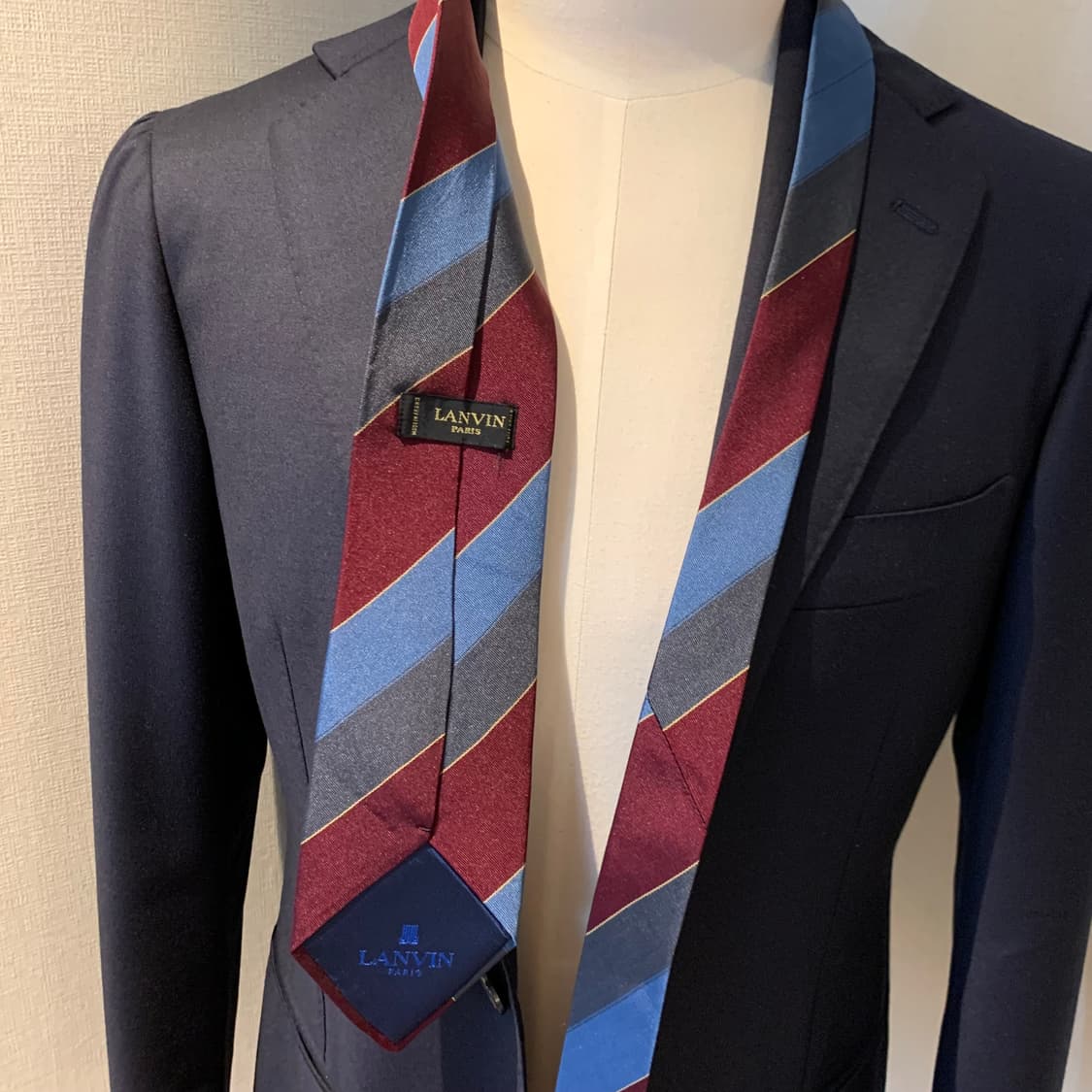 랑방(LANVIN) 레지멘탈 넥타이 명품 클래식정장 A+등급 8cm 상품이미지2