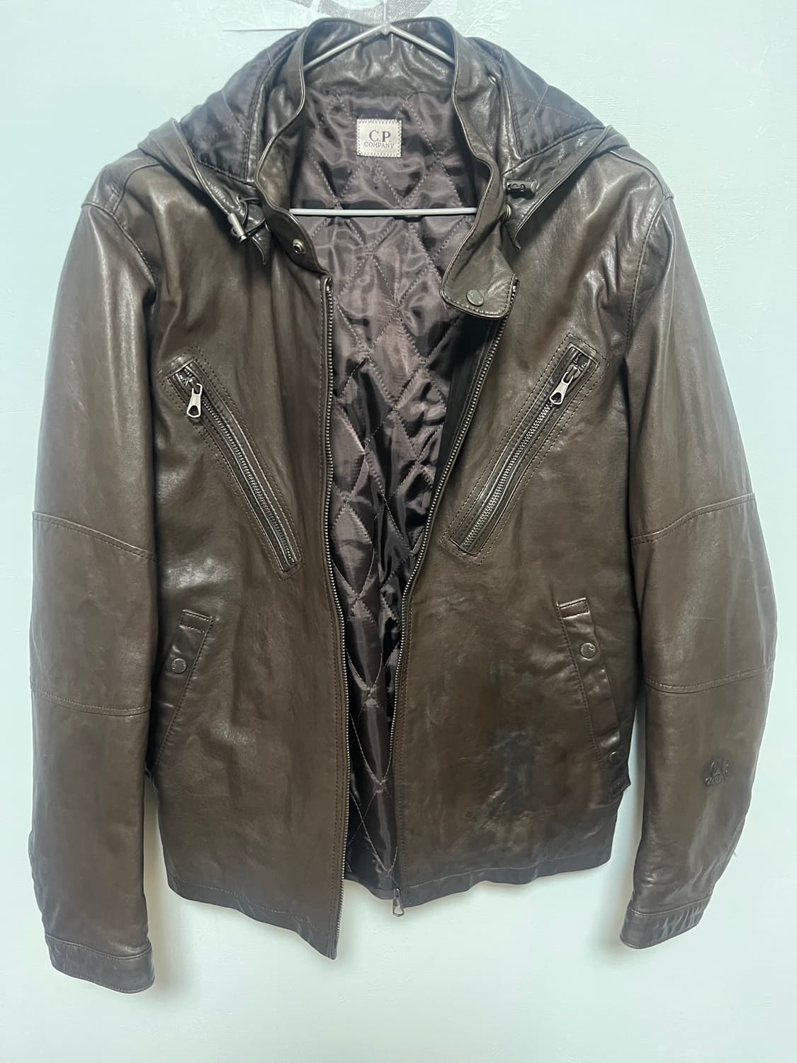 CP컴퍼니 브라운 고글가죽  자켓 상품이미지1