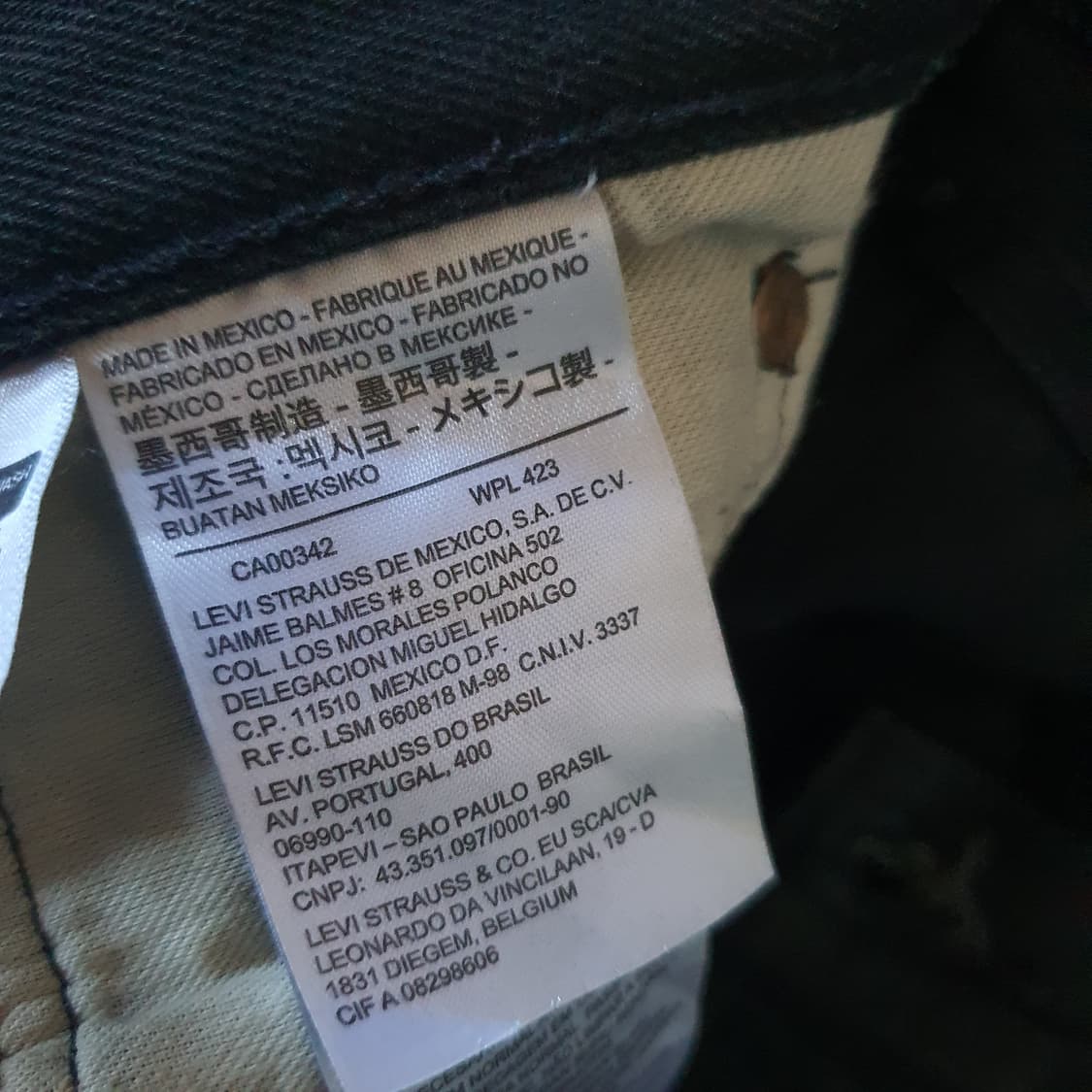 리바이스501 블랙 데님 팬츠 상품이미지4