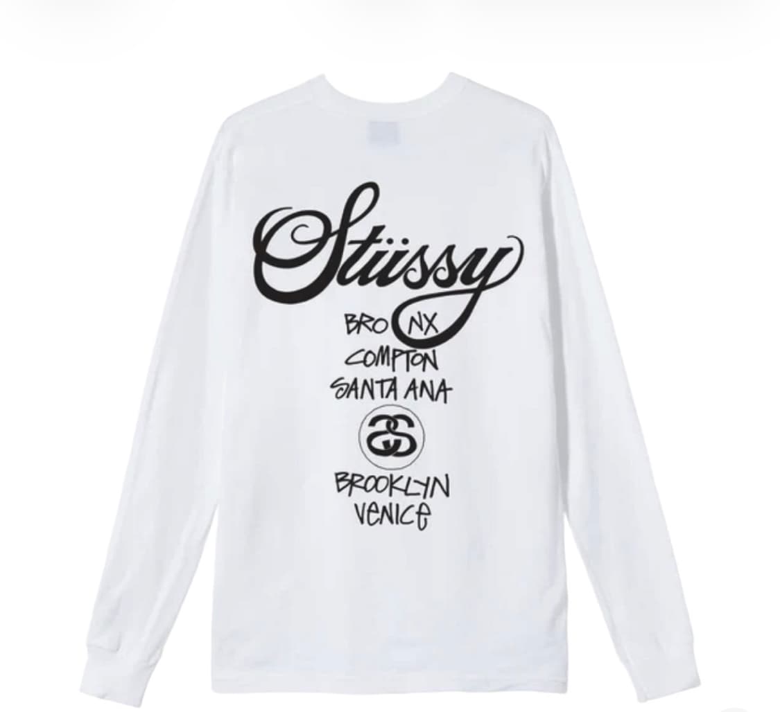 스투시 월드투어 롱슬리브 티셔츠 화이트 xl 상품이미지2