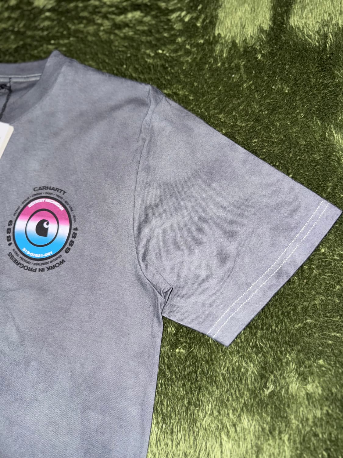 [M] 칼하트 WIP 핸드 다잉 루즈 핏 디트로이트 그래픽 티셔츠 상품이미지3