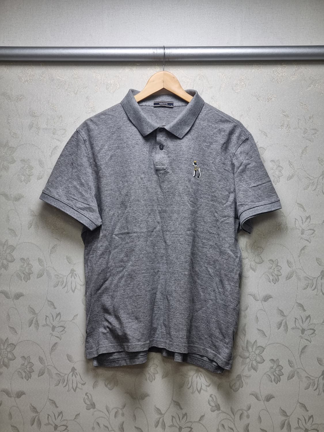 [남110] 헤지스 그레이 반팔 폴로티셔츠 상품이미지1