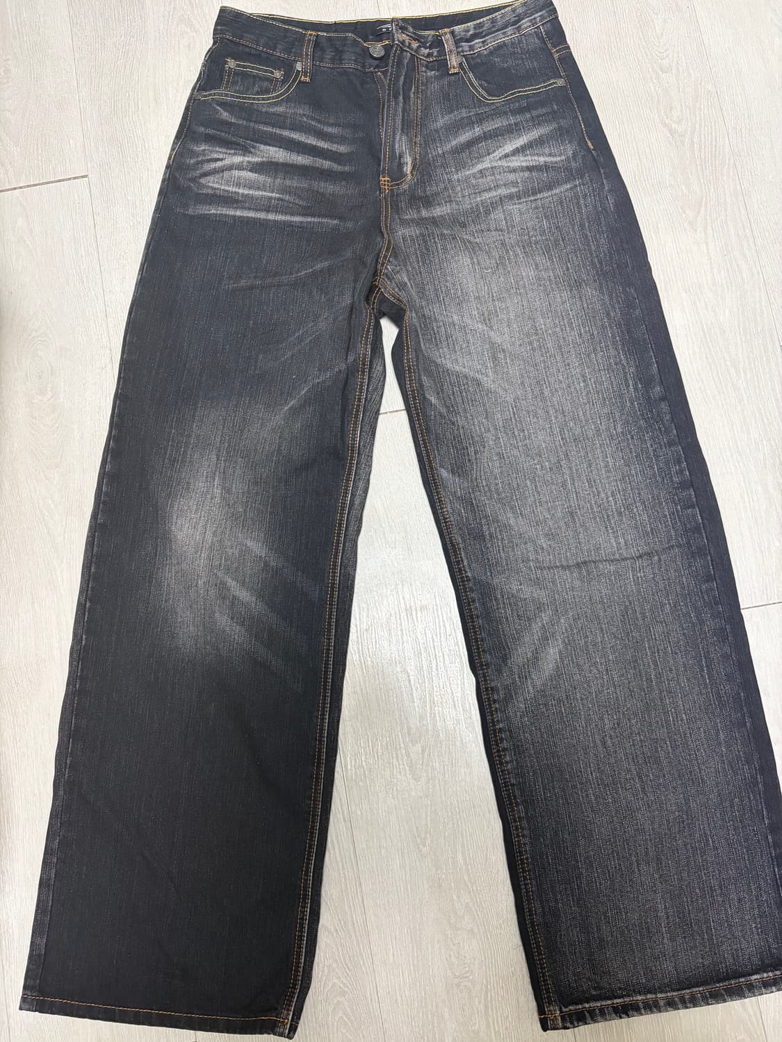 DNSR 투페이스 와이드 데님 팬츠 블랙 M 상품이미지2