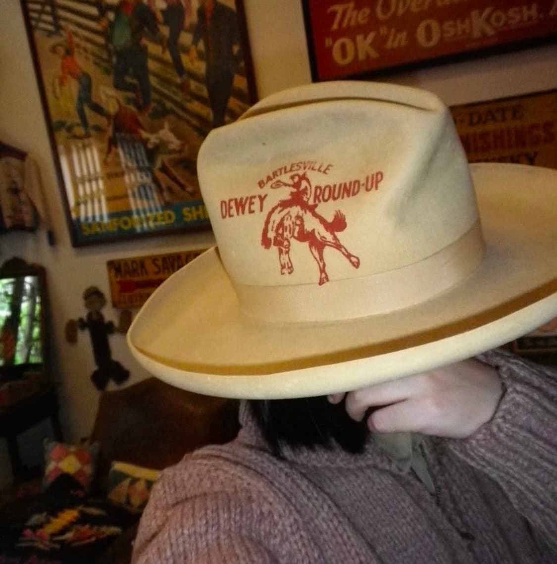 50s 아메리칸 빈티지 웨스턴 카우보이햇 rrl 상품이미지2