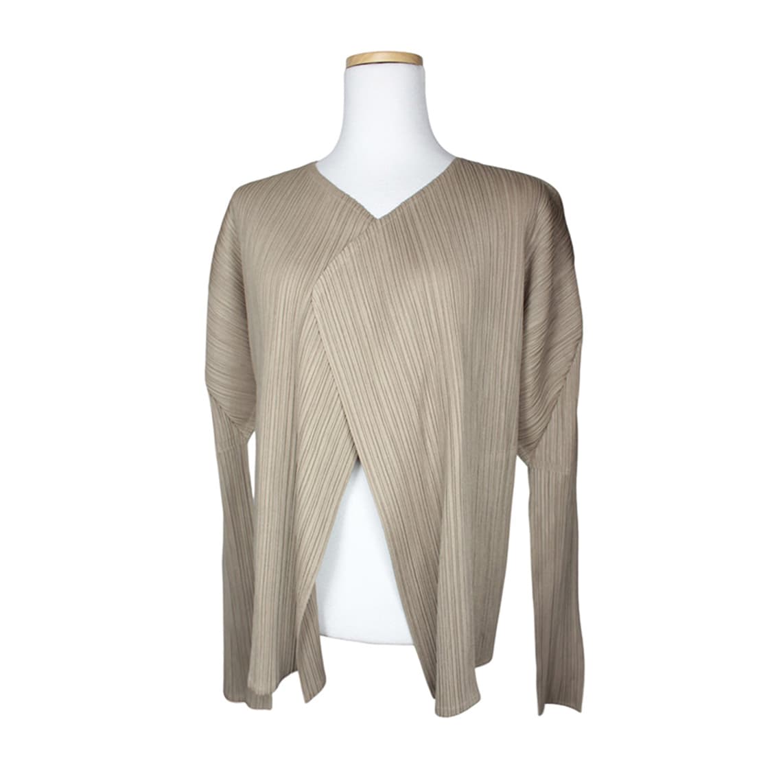 이세이 플리츠플리즈 카키 주름 오픈형 가오리 가디건 4 상품이미지1