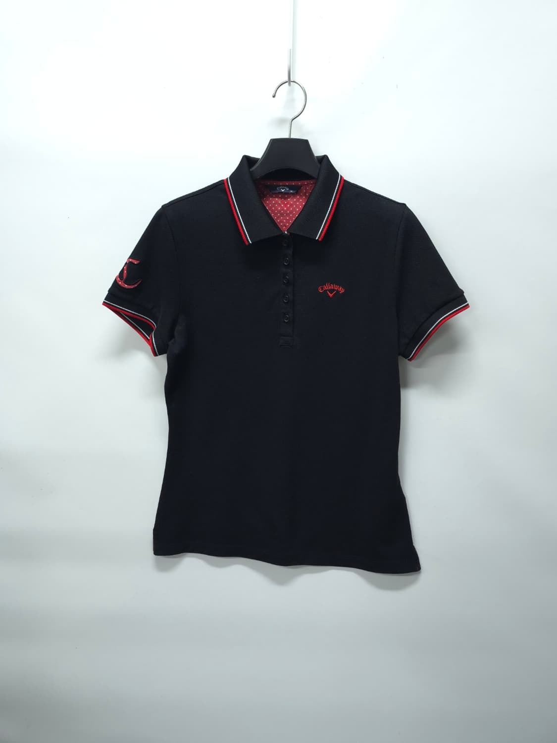 캘러웨이 여성 레드 라인 포인트 반팔 피케 셔츠(55~66) 상품이미지1