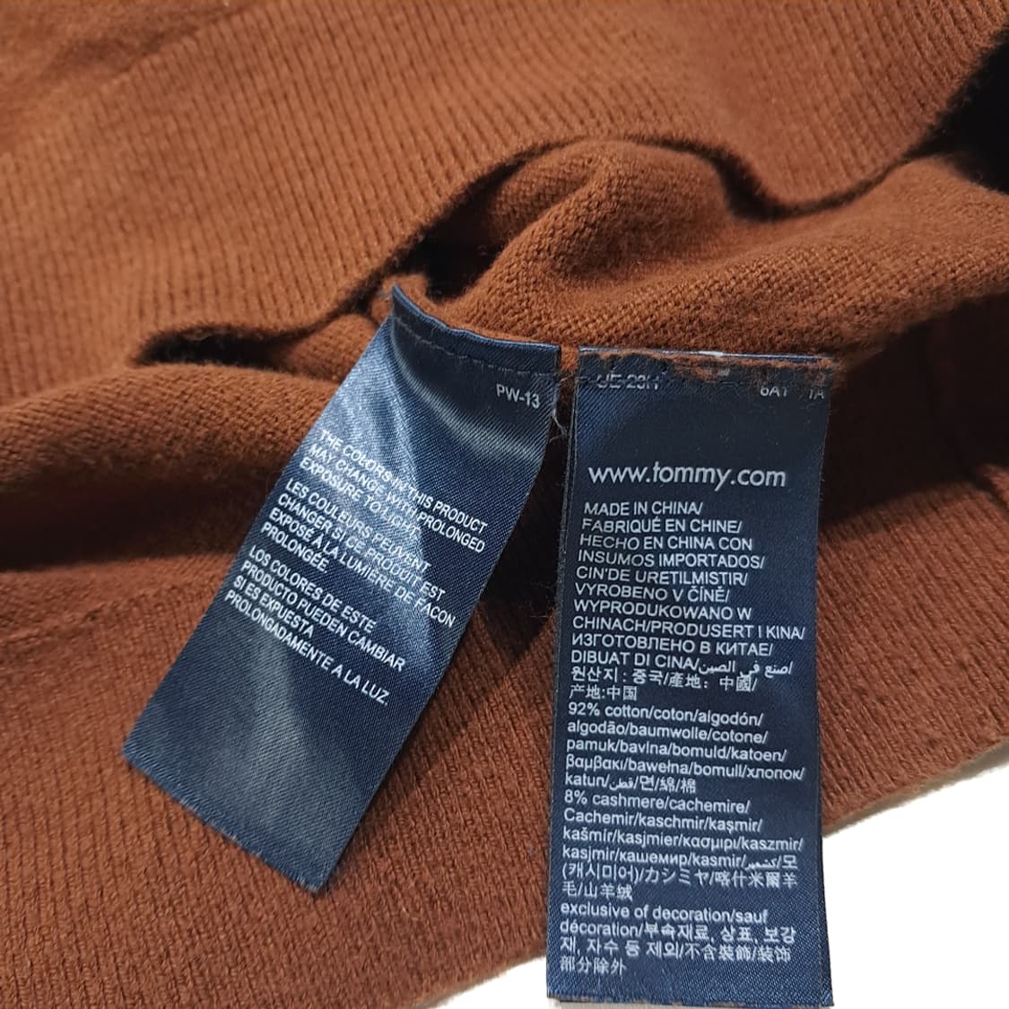 CL773 L 타미힐피거 코튼캐시미어 브라운 니트 스웨터 상품이미지6