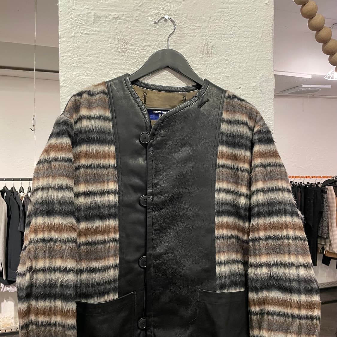 준야와타나베 맨 22aw 모헤어 레더 라이너 자켓 상품이미지2